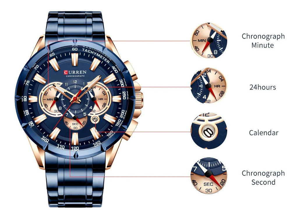 Reloj Curren 8363 de acero inoxidable: Elegante y potente en cada detalle